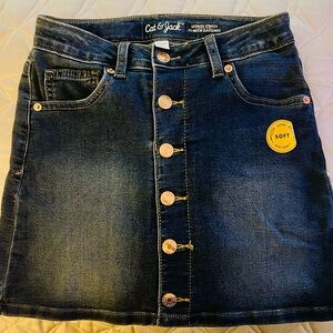 Cat & Jack Girl’s Denim Skirt with Button Front New